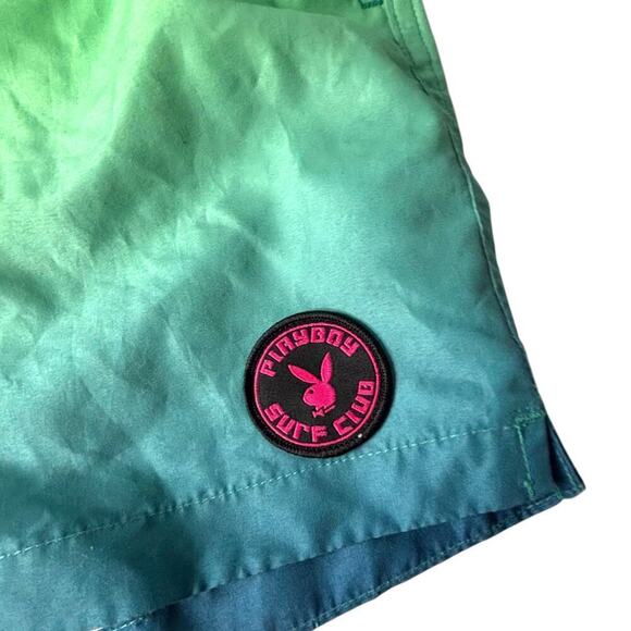 Playboy by Pacsun Swim Trunks Ombre Green Blue Size Large - Picture 2 of 7